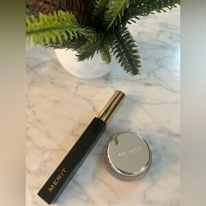 MERIT Clean Lash Mascara & Solo Shadow Eye Color Set (IRIS, soft plum)